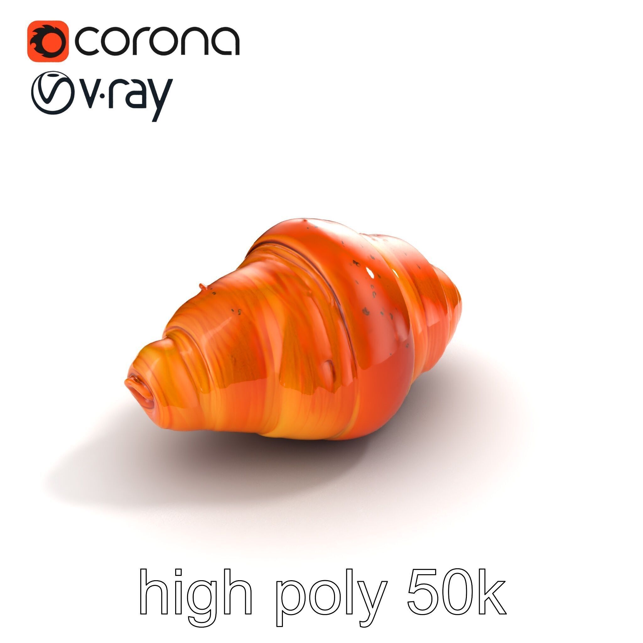 Classic French Croissant D Model HighQuality Model Pack Low-poly 3D model_30