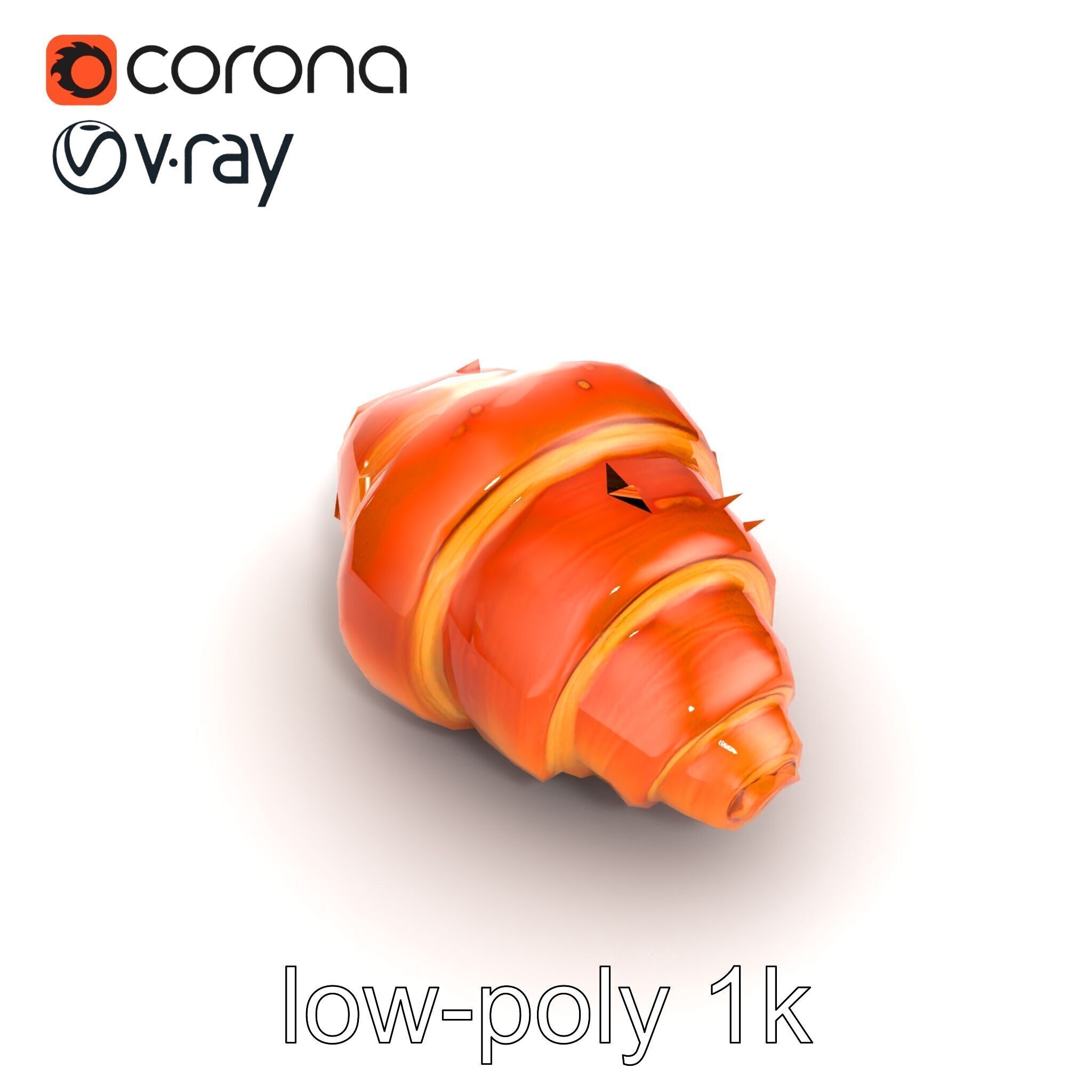 Classic French Croissant D Model HighQuality Model Pack Low-poly 3D model_21