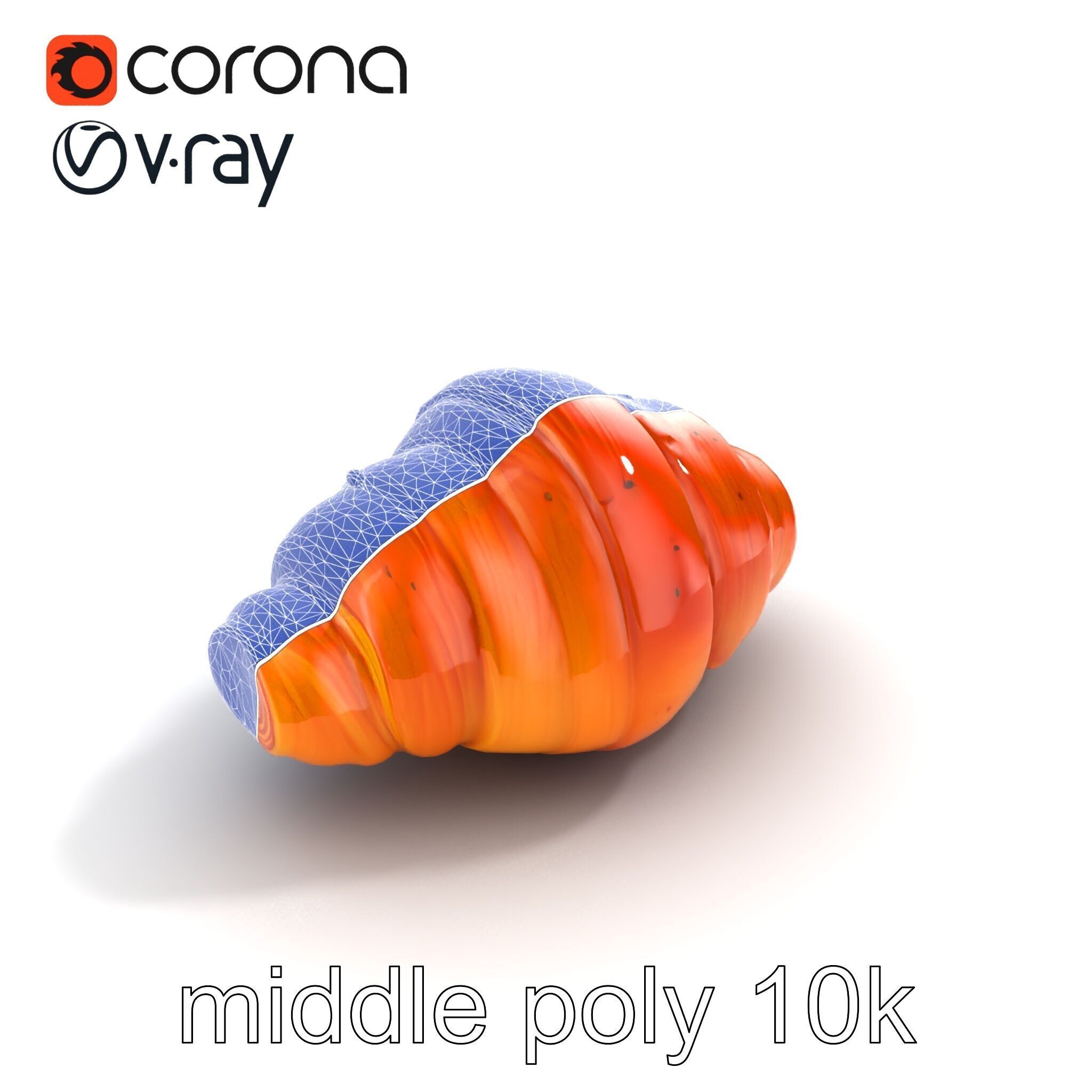 Classic French Croissant D Model HighQuality Model Pack Low-poly 3D model_12