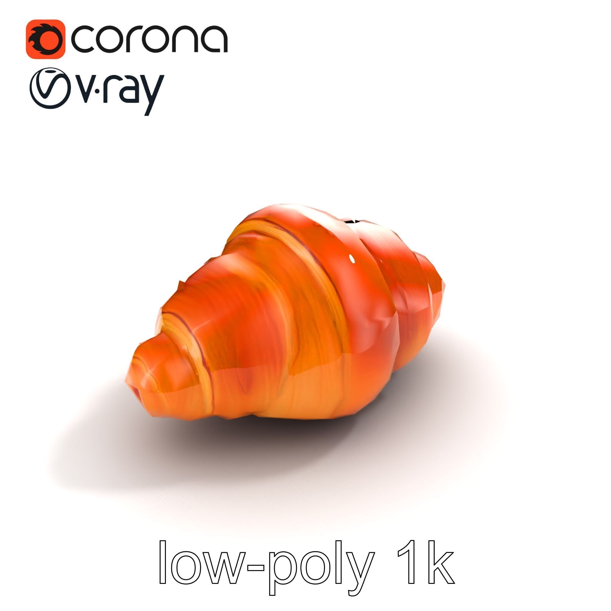 Classic French Croissant D Model HighQuality Model Pack Low-poly 3D model_9