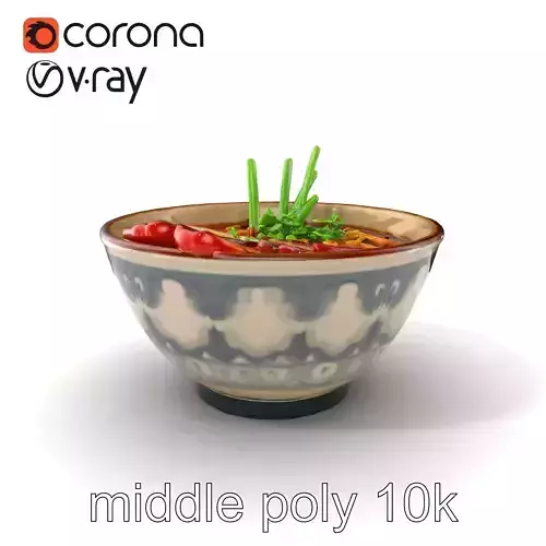 Gourmet Ramen Bowl with Pork and Egg D model pack