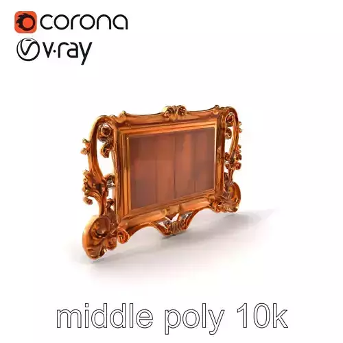Ornate Renaissance Golden Frame model pack Low-poly 3D model