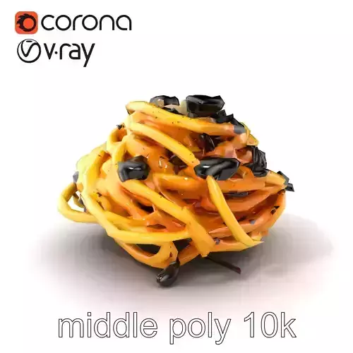 Gourmet Truffle Fettuccine Pasta Dish model pack