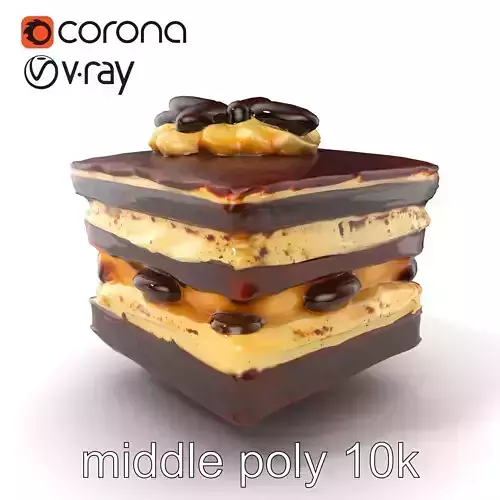 Tiramisu Dessert Model Pack with Creamy Mascarpone Low-poly 3D model