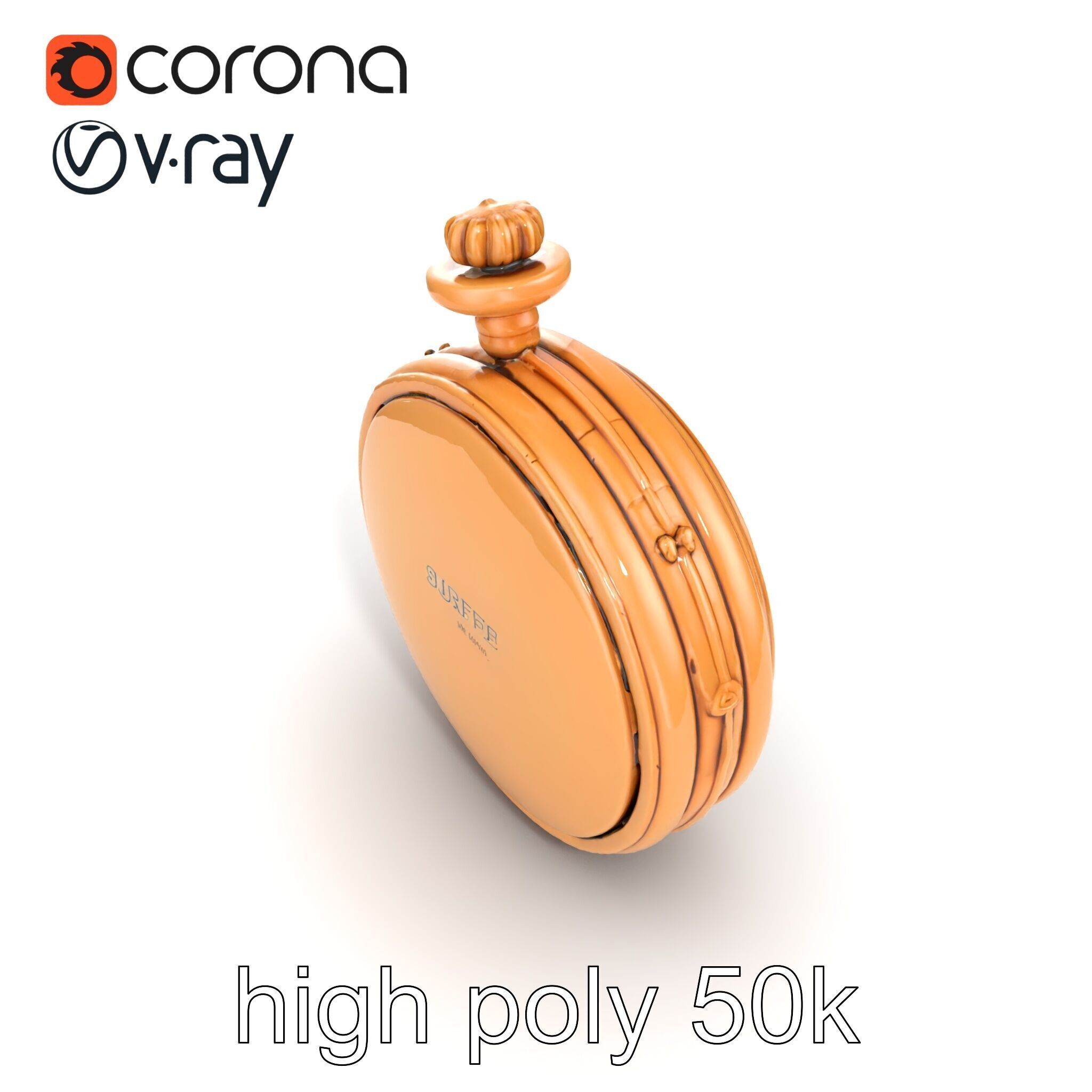 Antique Pocket Watch Intricate Metalwork Model Pack Low-poly 3D model_27