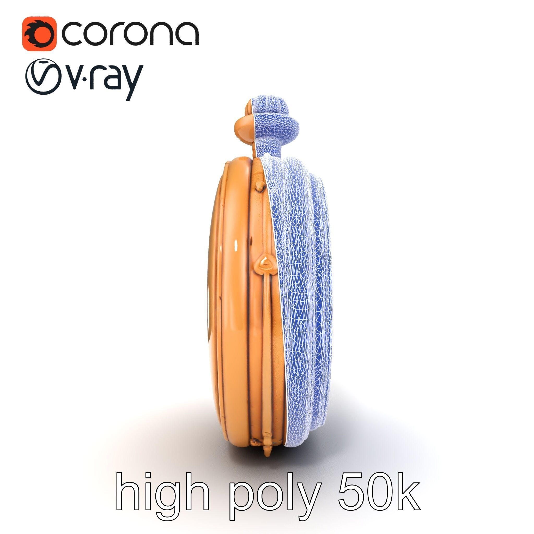 Antique Pocket Watch Intricate Metalwork Model Pack Low-poly 3D model_17