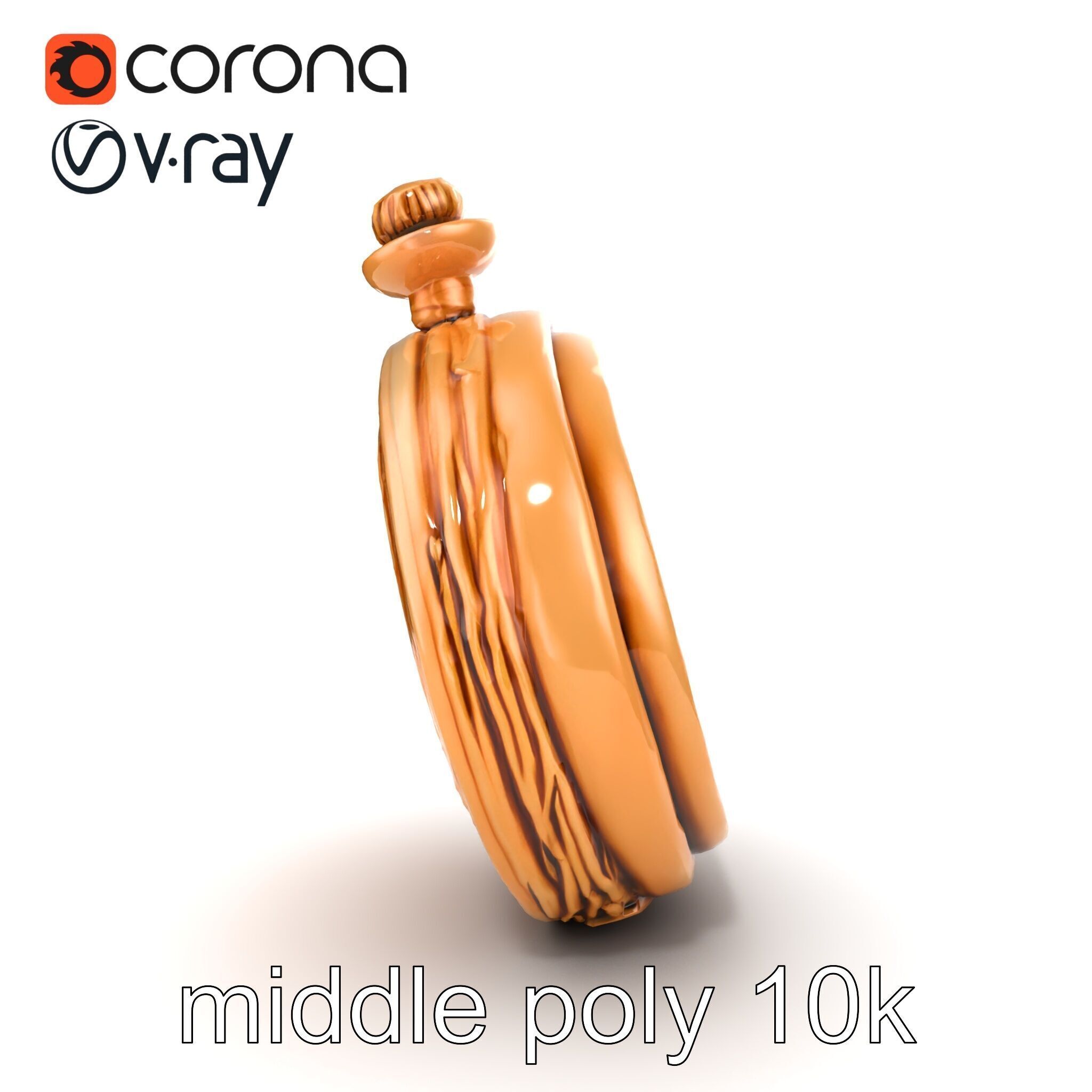 Antique Pocket Watch Intricate Metalwork Model Pack Low-poly 3D model_24