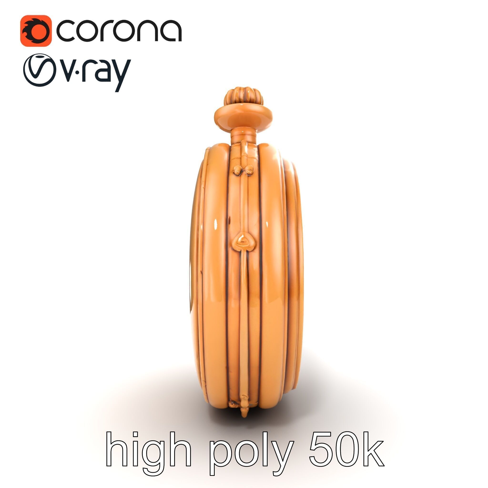 Antique Pocket Watch Intricate Metalwork Model Pack Low-poly 3D model_18