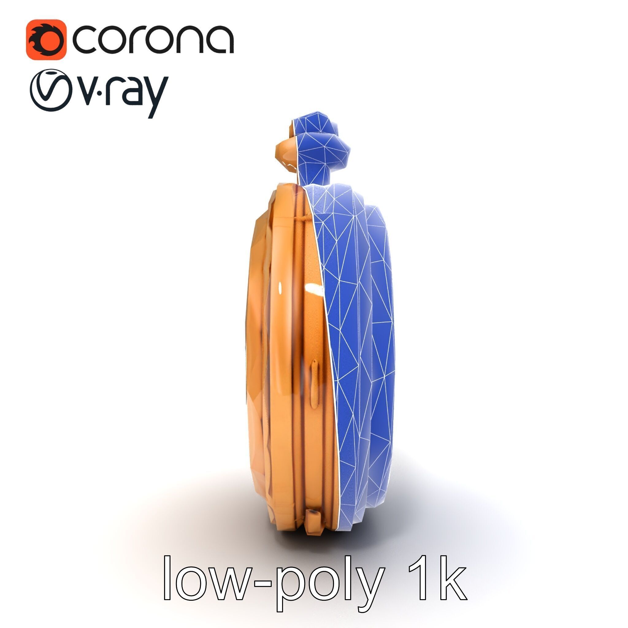 Antique Pocket Watch Intricate Metalwork Model Pack Low-poly 3D model_31