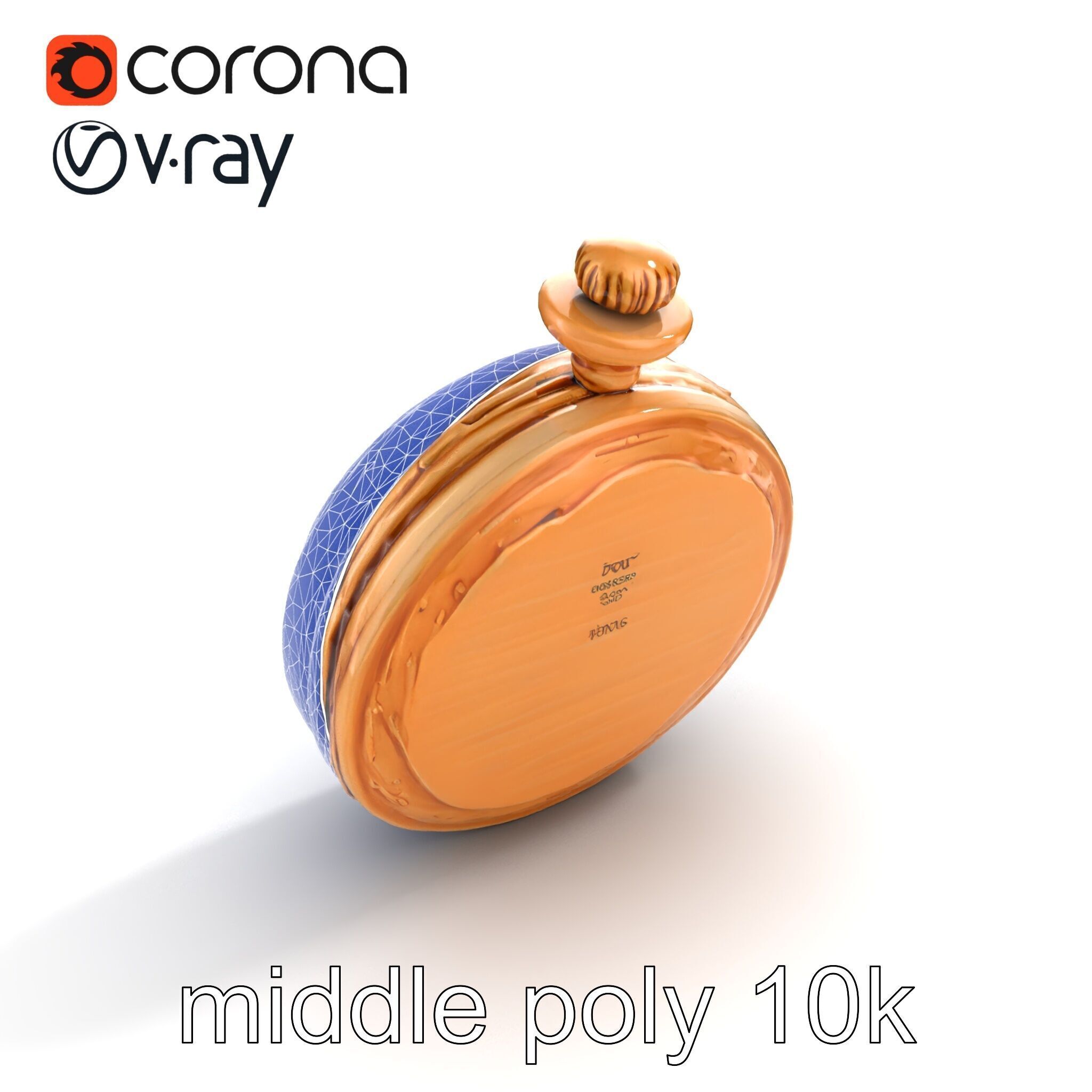 Antique Pocket Watch Intricate Metalwork Model Pack Low-poly 3D model_13