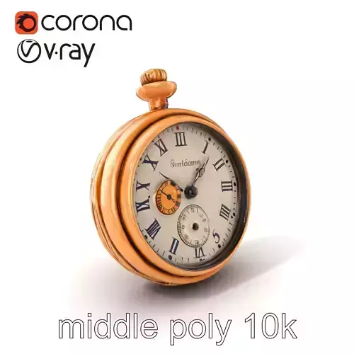 Antique Pocket Watch Intricate Metalwork Model Pack Low-poly 3D model
