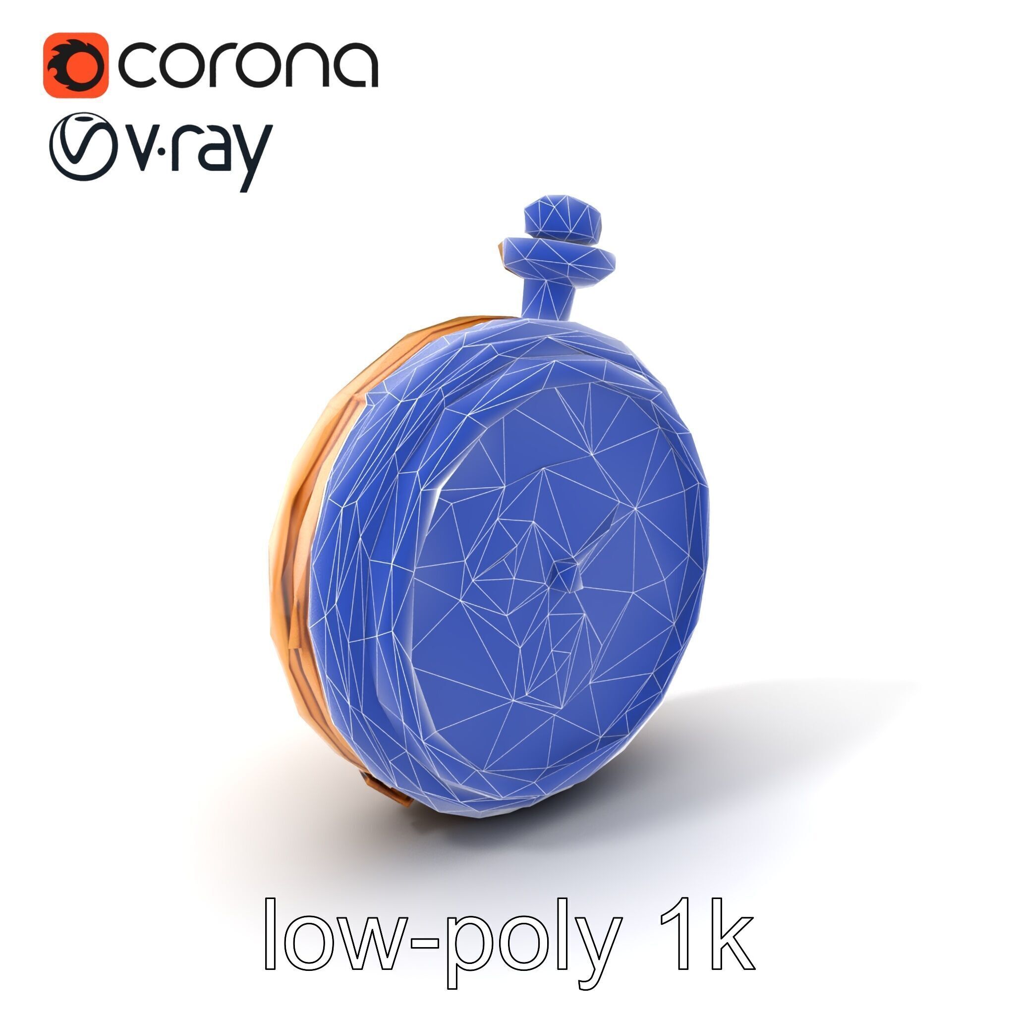 Antique Pocket Watch Intricate Metalwork Model Pack Low-poly 3D model_7