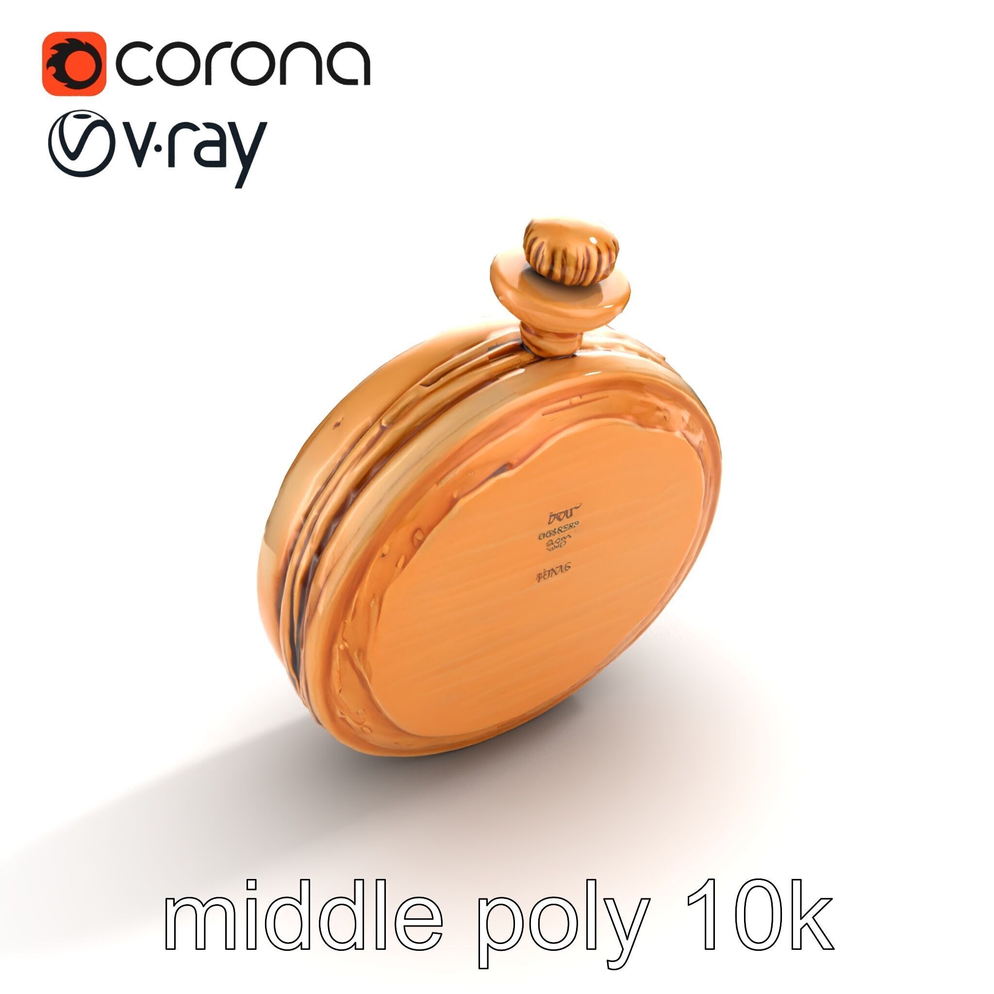 Antique Pocket Watch Intricate Metalwork Model Pack Low-poly 3D model_8