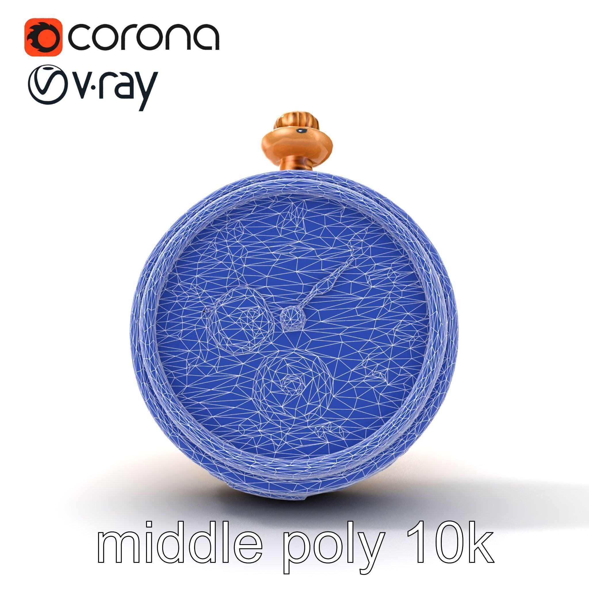 Antique Pocket Watch Intricate Metalwork Model Pack Low-poly 3D model_32