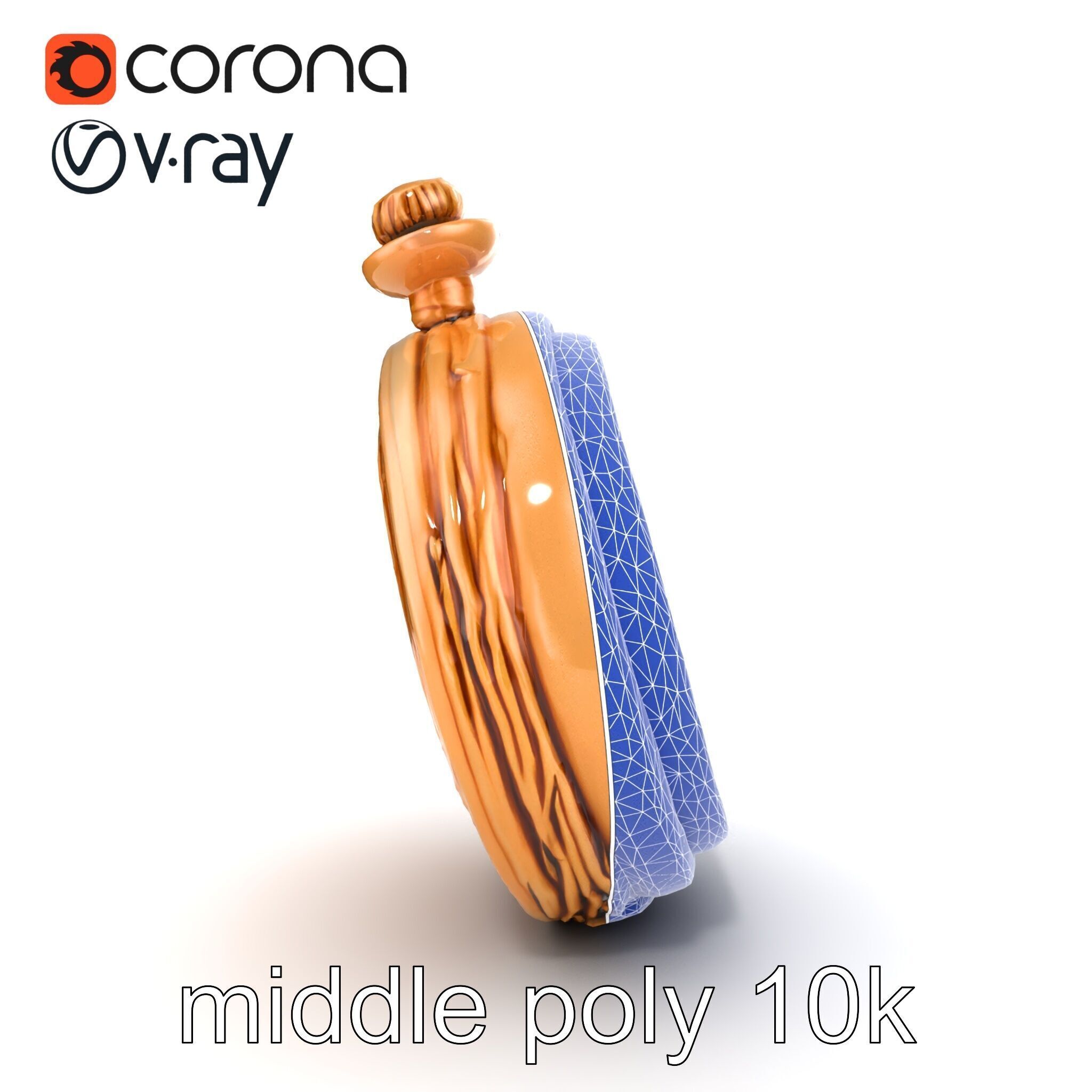 Antique Pocket Watch Intricate Metalwork Model Pack Low-poly 3D model_20