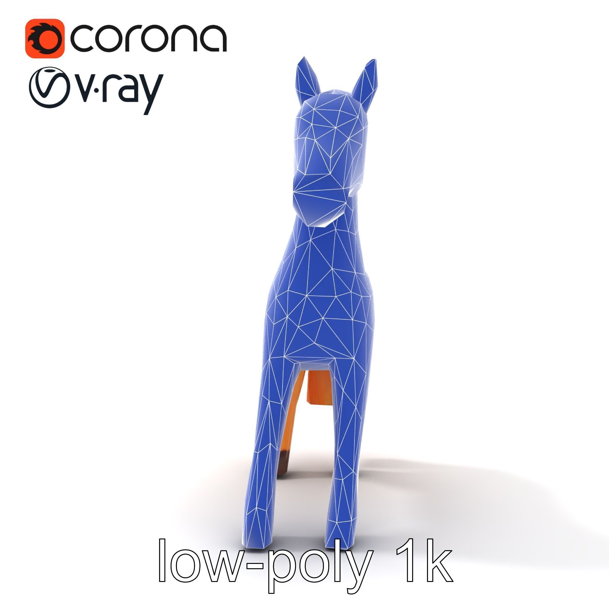 Traditional Swedish Dala Horse model pack Low-poly 3D model_23