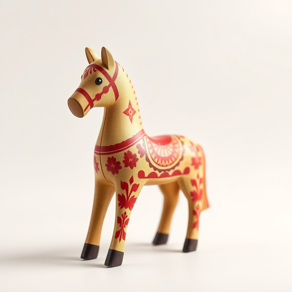 Traditional Swedish Dala Horse model pack Low-poly 3D model_4