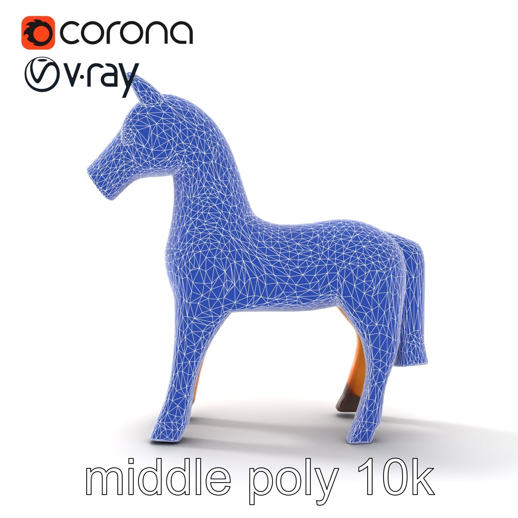 Traditional Swedish Dala Horse model pack Low-poly 3D model_27