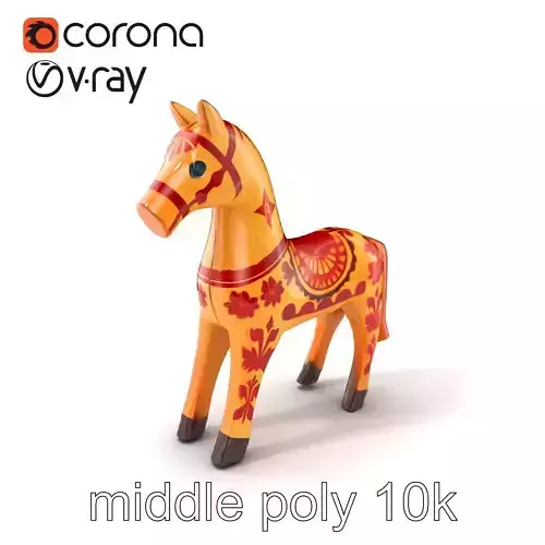 Traditional Swedish Dala Horse model pack