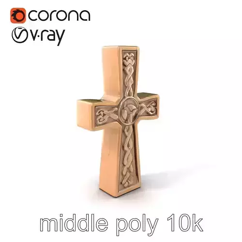 Celtic Cross Detailed Knotwork Stone model pack