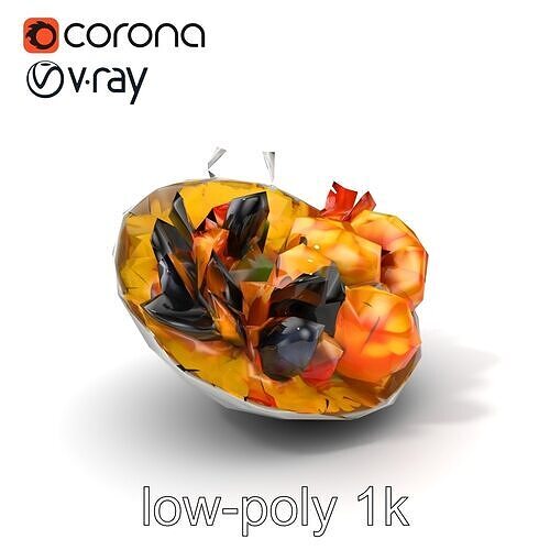 Seafood Paella Culinary Delight model pack Low-poly 3D model 5
