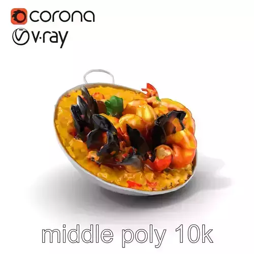 Seafood Paella Culinary Delight model pack Low-poly 3D model