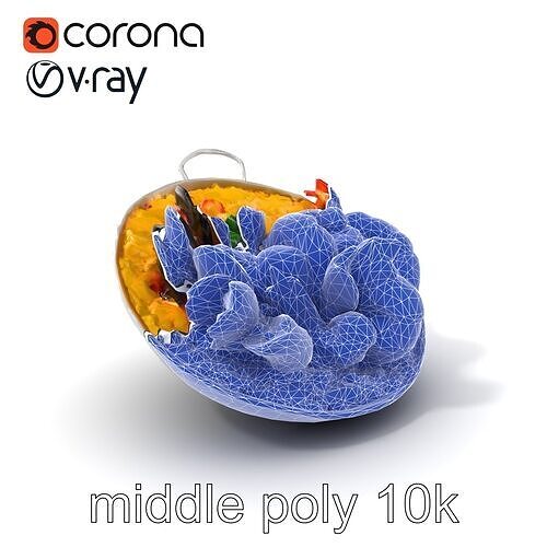 Seafood Paella Culinary Delight model pack Low-poly 3D model 6