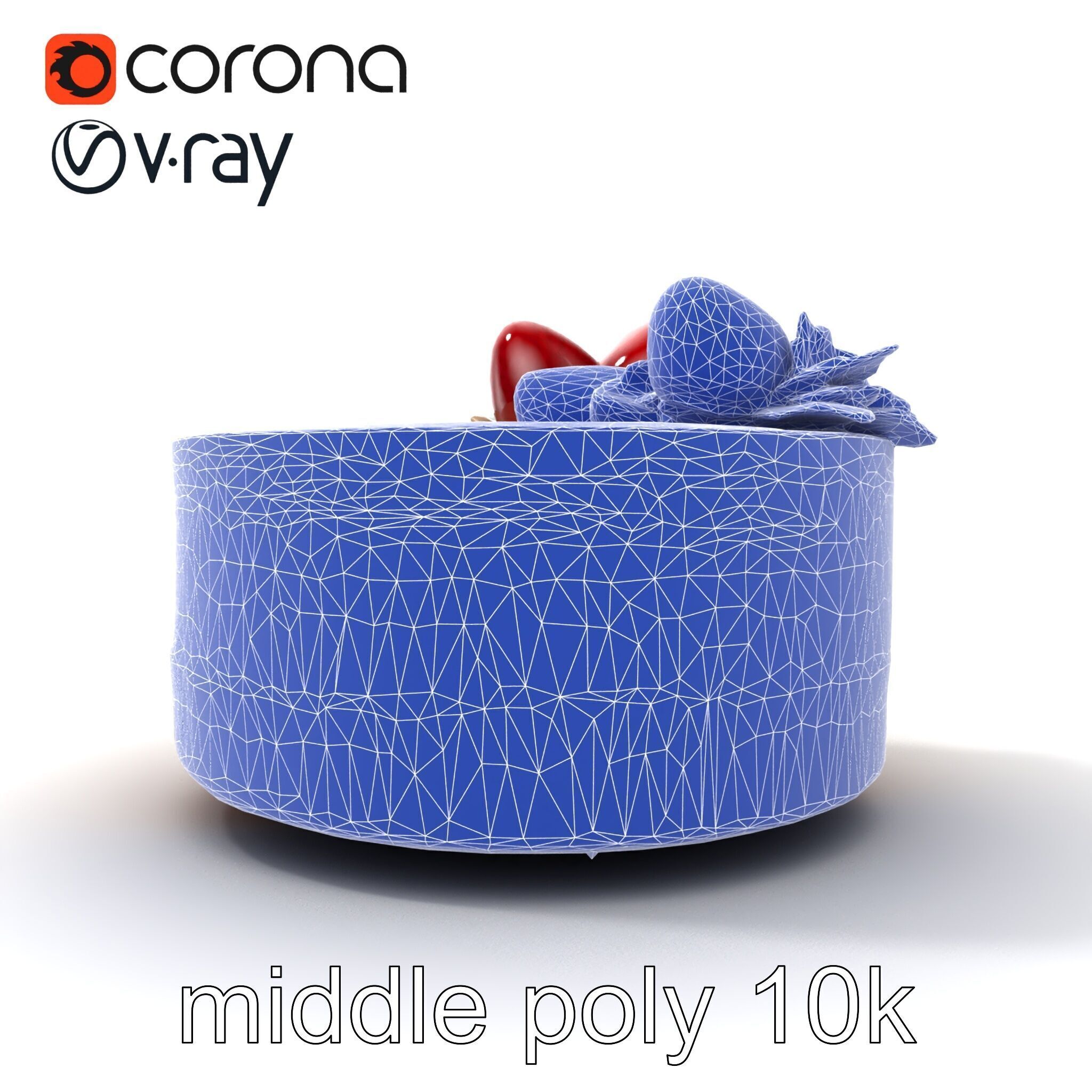 Strawberry Vanilla Cake Delicious Dessert model pack Low-poly 3D model_31