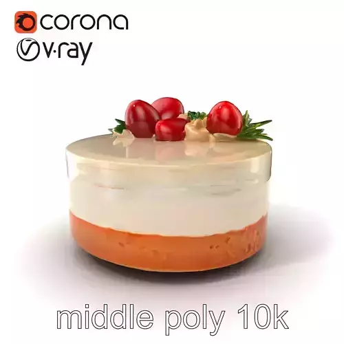 Strawberry Vanilla Cake Delicious Dessert model pack Low-poly 3D model