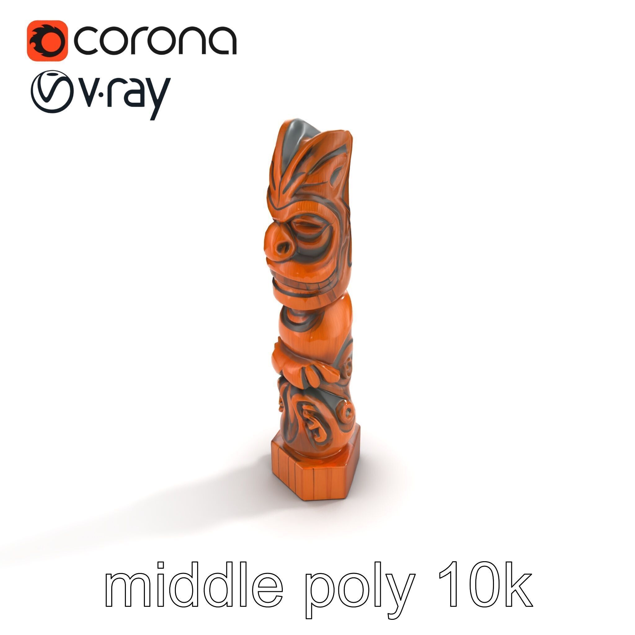 Handcrafted Maori Tiki Sculpture model pack Low-poly 3D model_8