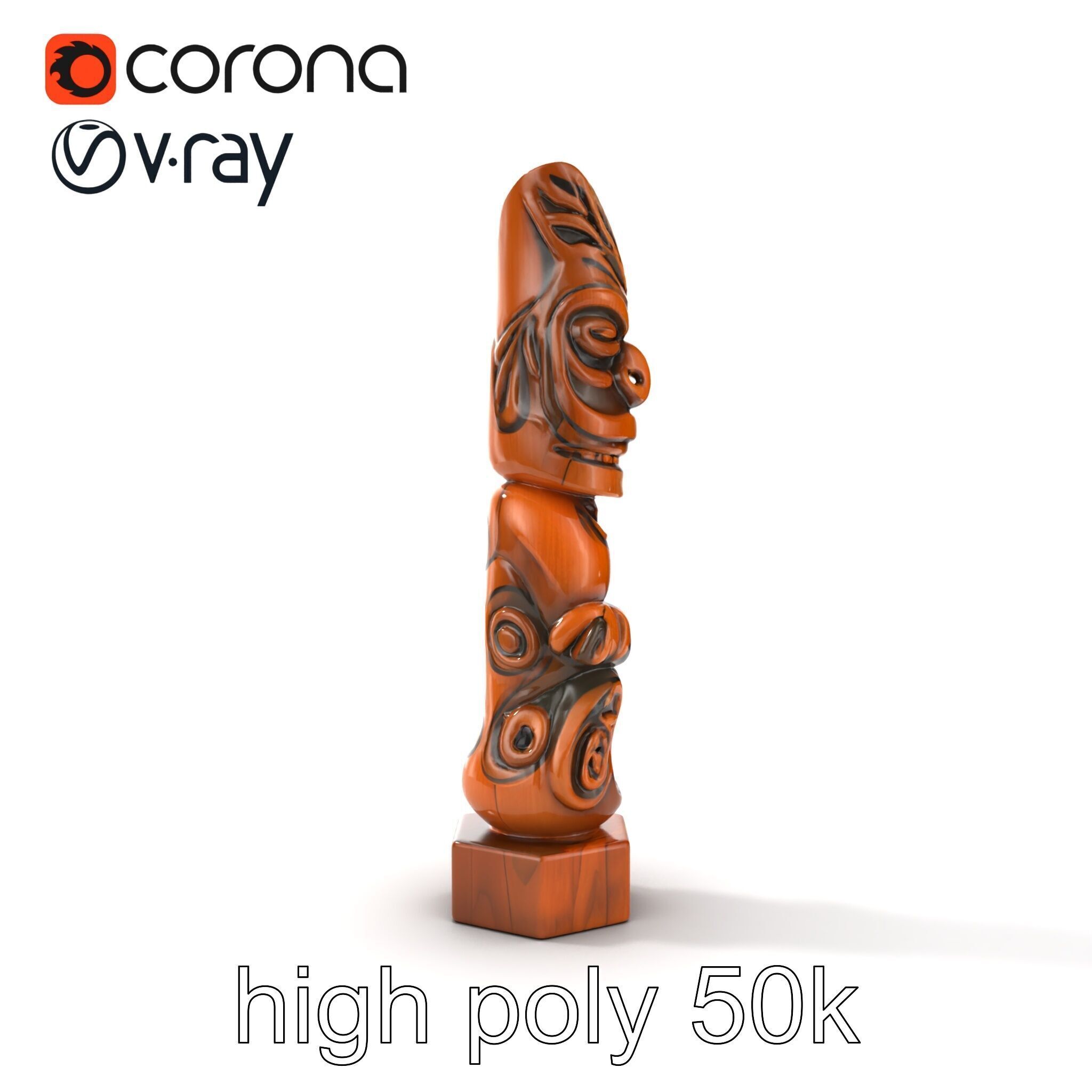 Handcrafted Maori Tiki Sculpture model pack Low-poly 3D model_24