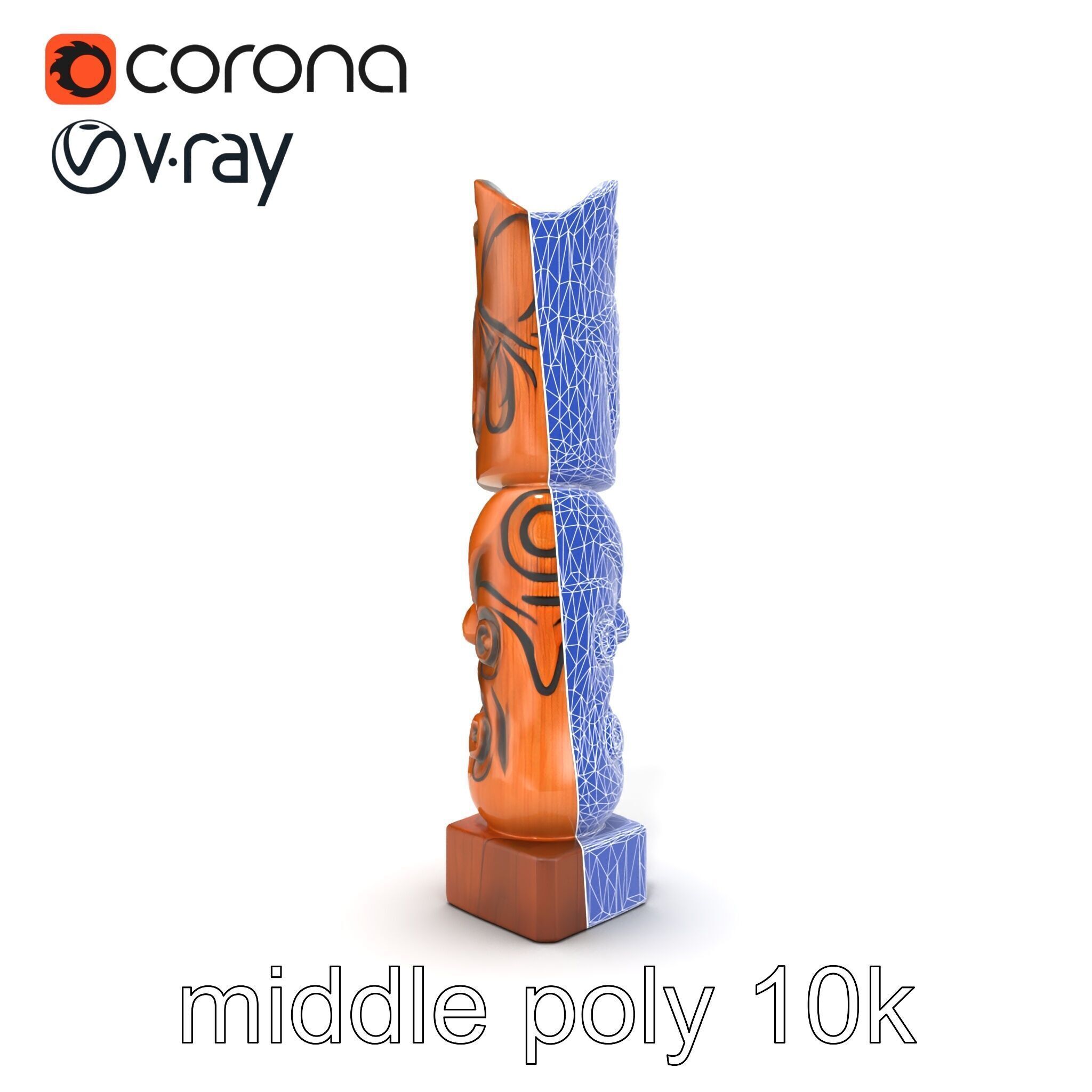 Handcrafted Maori Tiki Sculpture model pack Low-poly 3D model_29