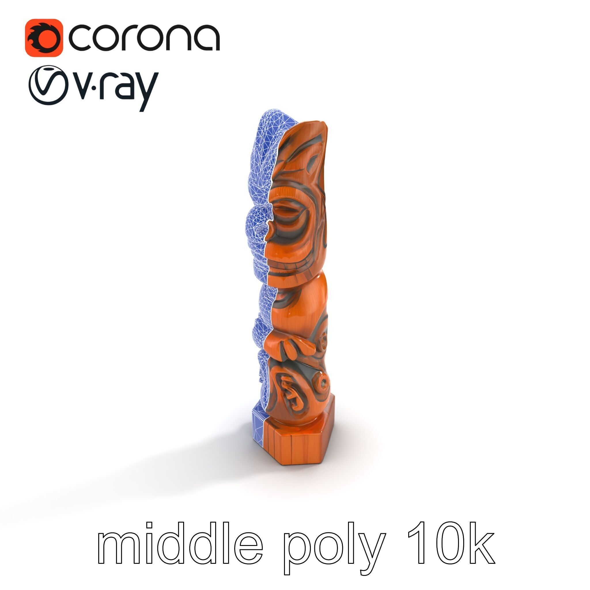 Handcrafted Maori Tiki Sculpture model pack Low-poly 3D model_11