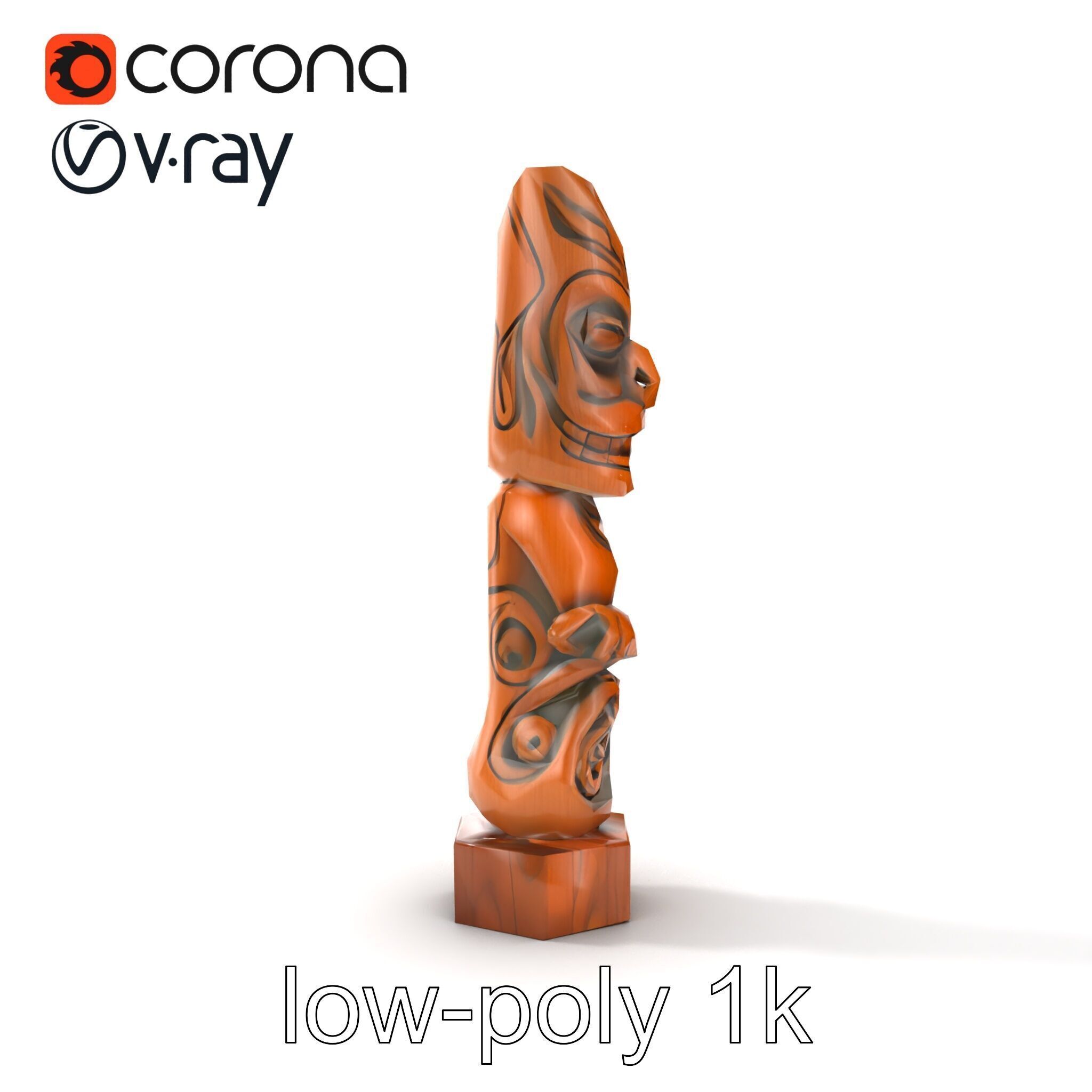 Handcrafted Maori Tiki Sculpture model pack Low-poly 3D model_31