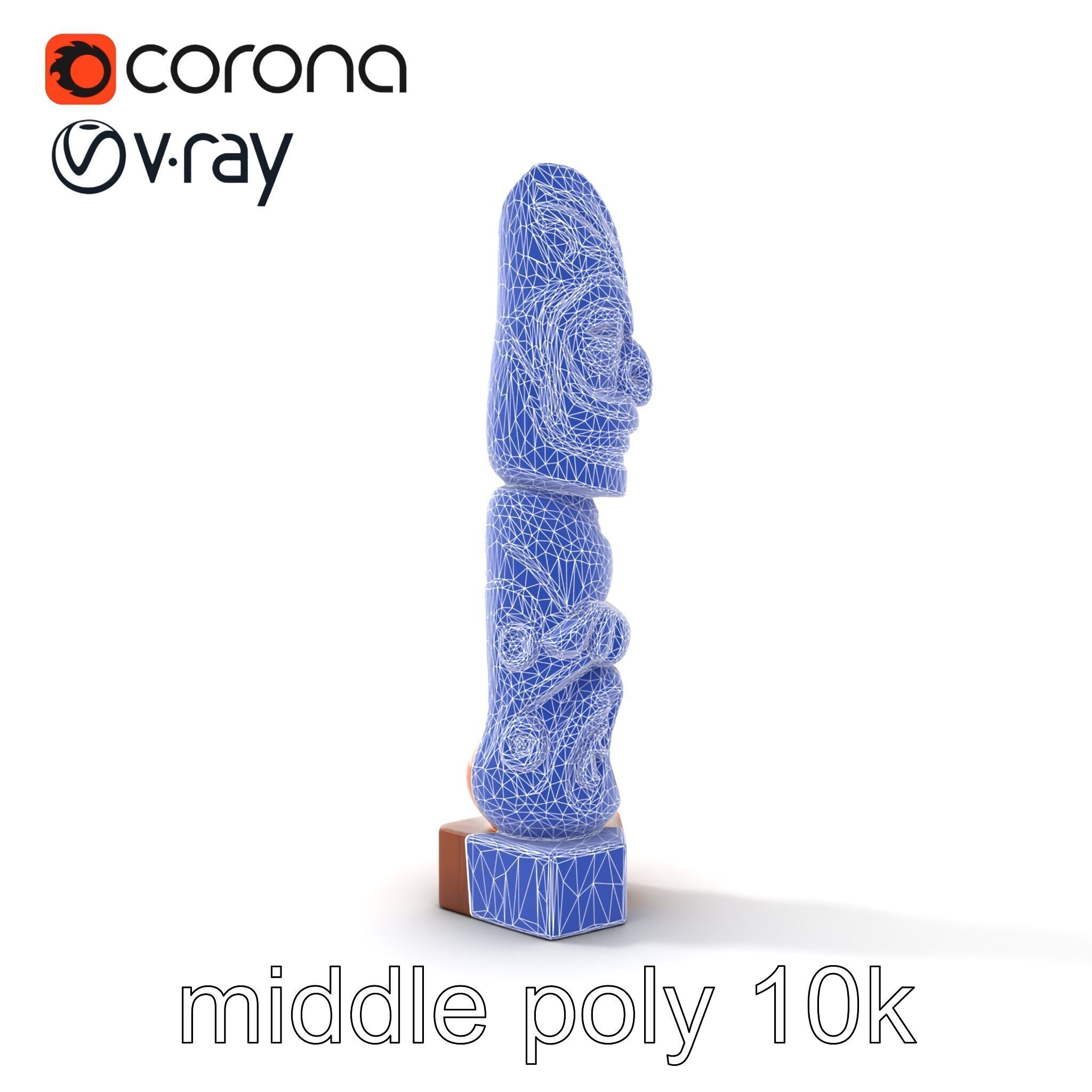 Handcrafted Maori Tiki Sculpture model pack Low-poly 3D model_23