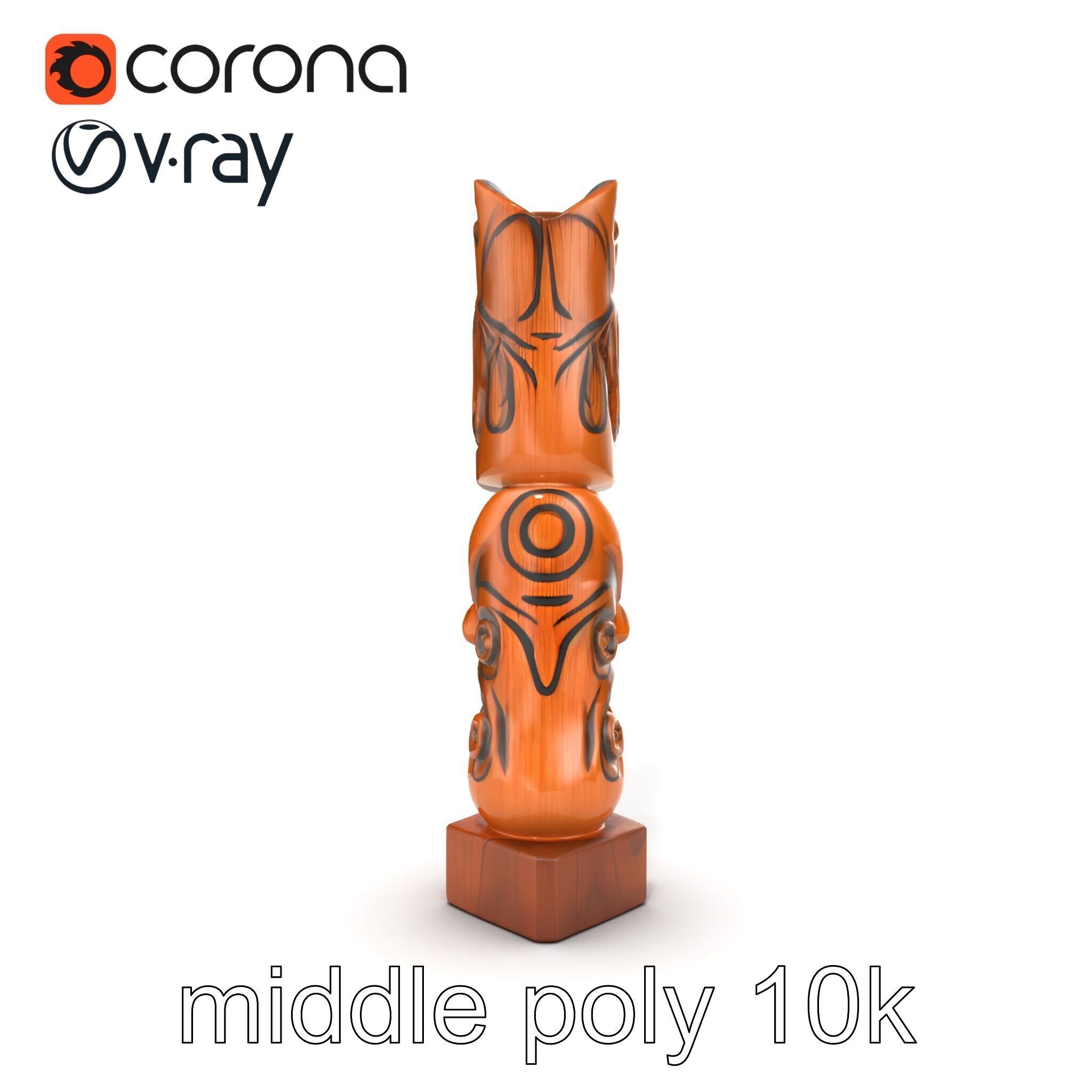 Handcrafted Maori Tiki Sculpture model pack Low-poly 3D model_25