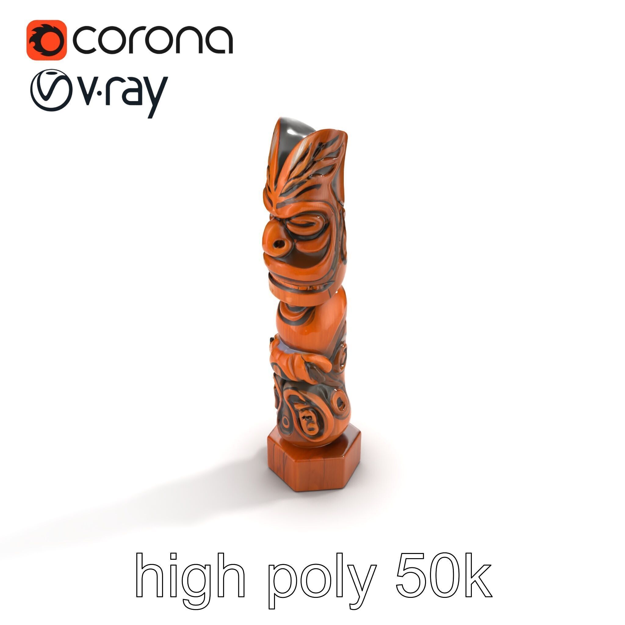 Handcrafted Maori Tiki Sculpture model pack Low-poly 3D model_28