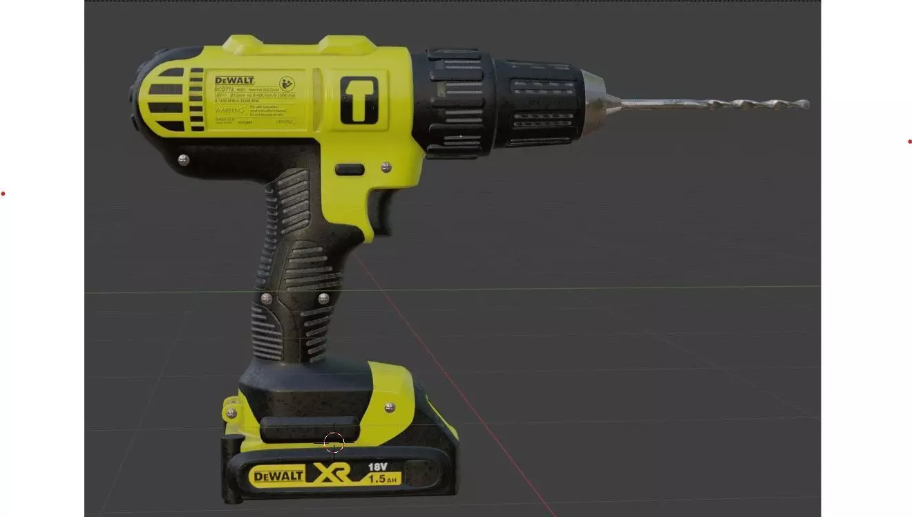 High-Quality Cordless Power Drill 3D Model Free low-poly 3D model