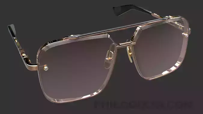 DITA MACH SIX Sunglasses Men Low-poly 3D model