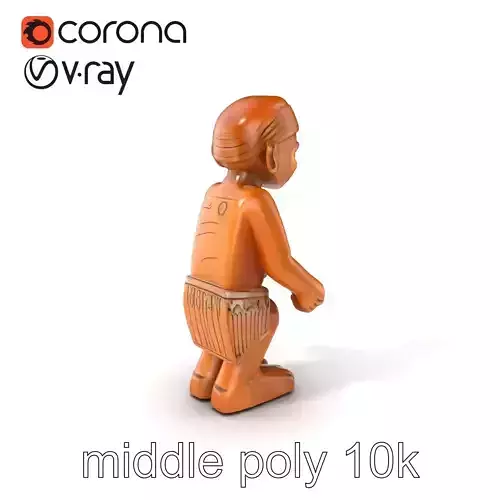 Ancient Tribal Wooden Figurine Sculpture model pack