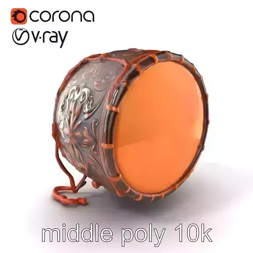 Traditional African Drum Sculpture Model Pack