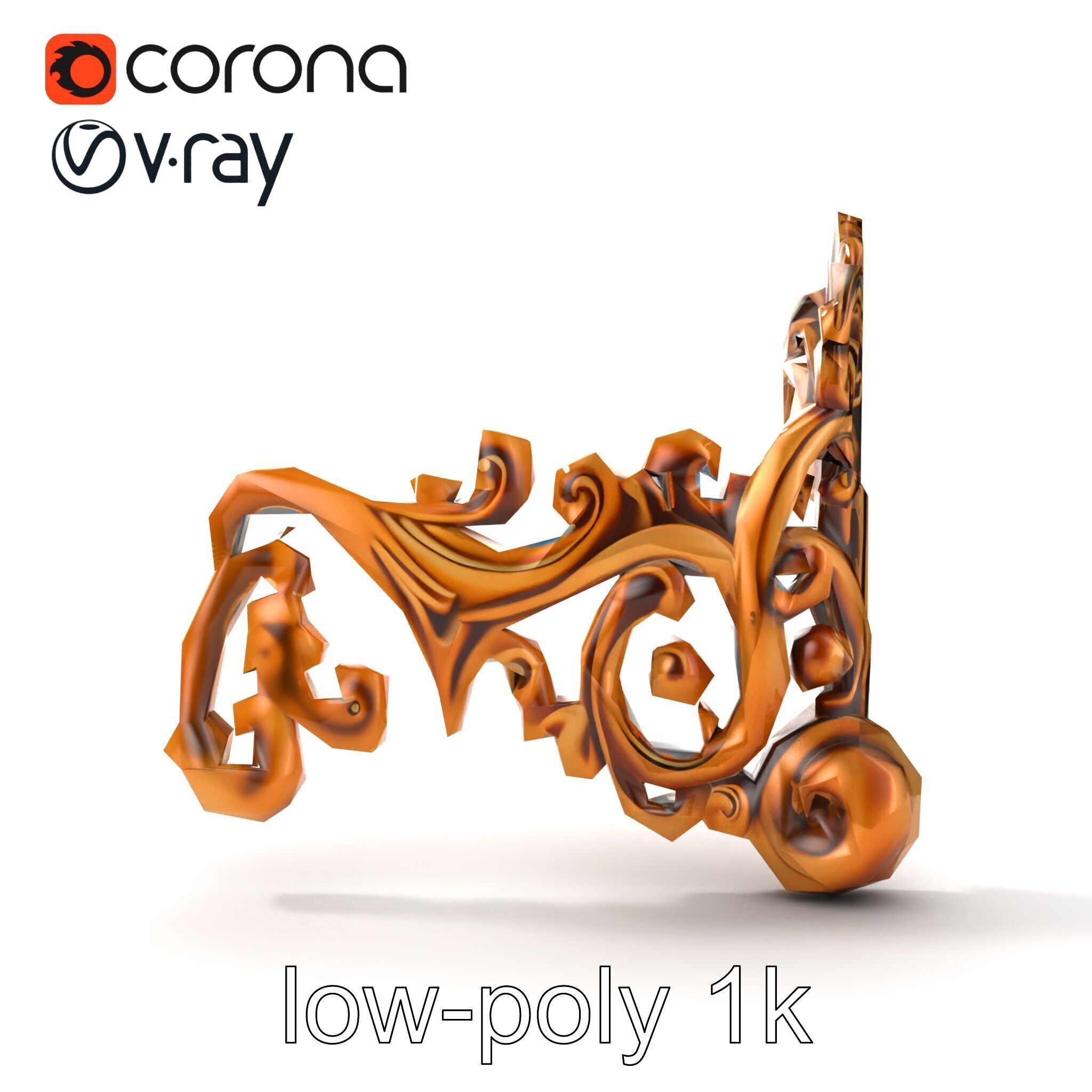 Ornate Decorative Element Model Pack Low-poly 3D model_25