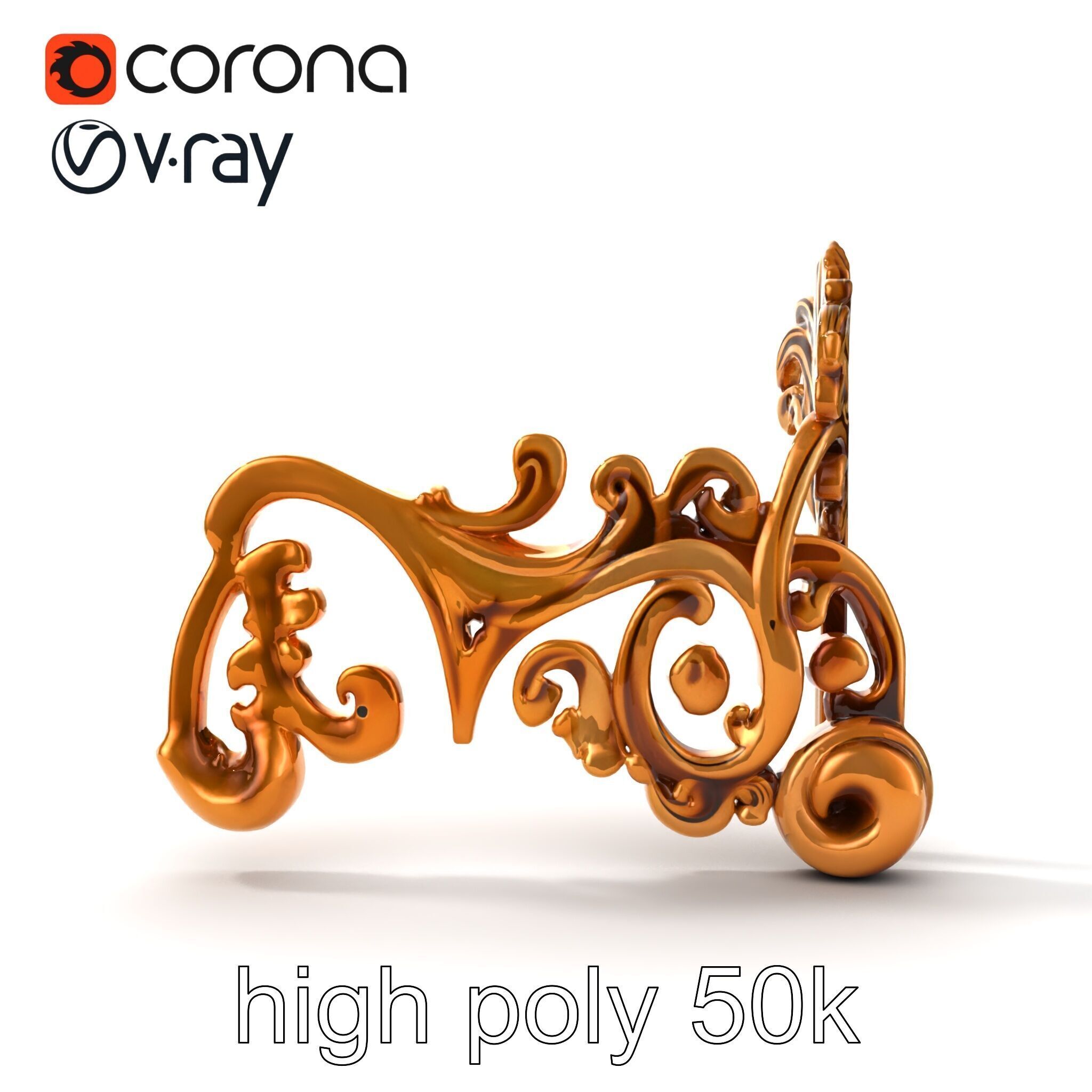 Ornate Decorative Element Model Pack Low-poly 3D model_17
