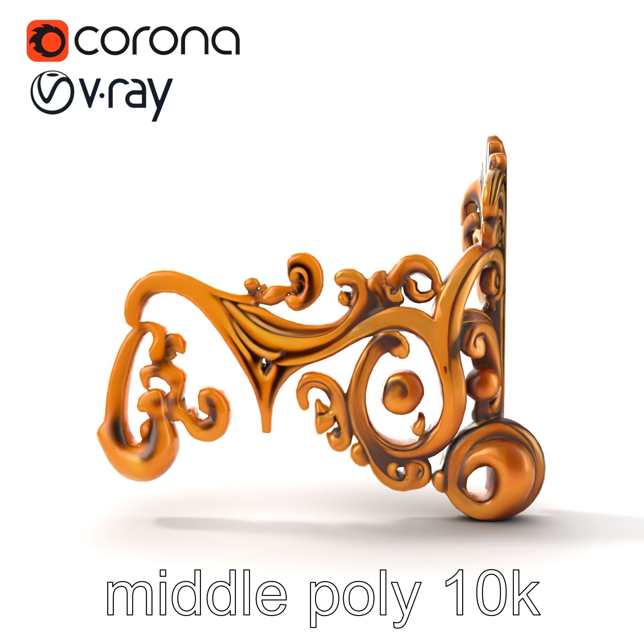 Ornate Decorative Element Model Pack Low-poly 3D model_12
