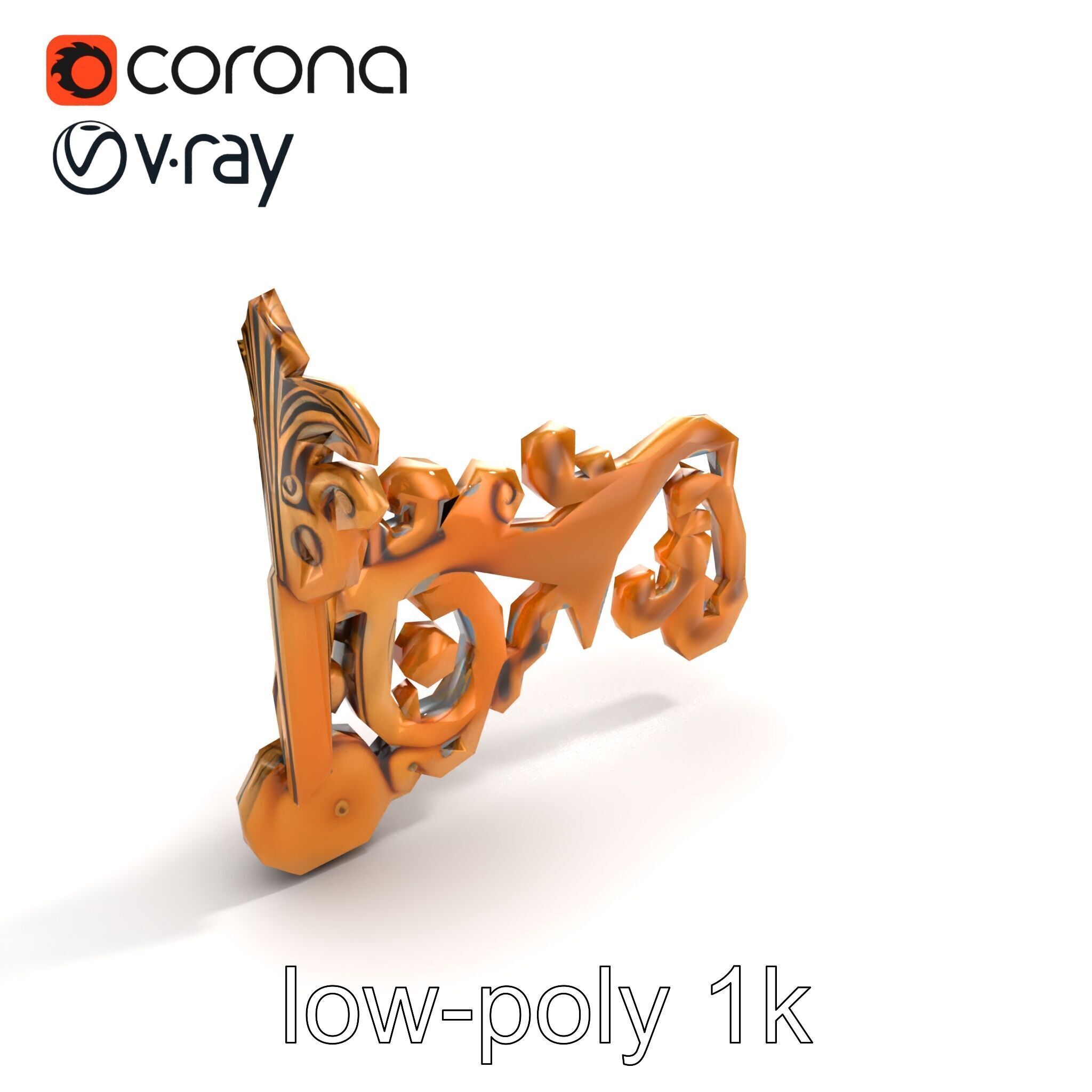 Ornate Decorative Element Model Pack Low-poly 3D model_9