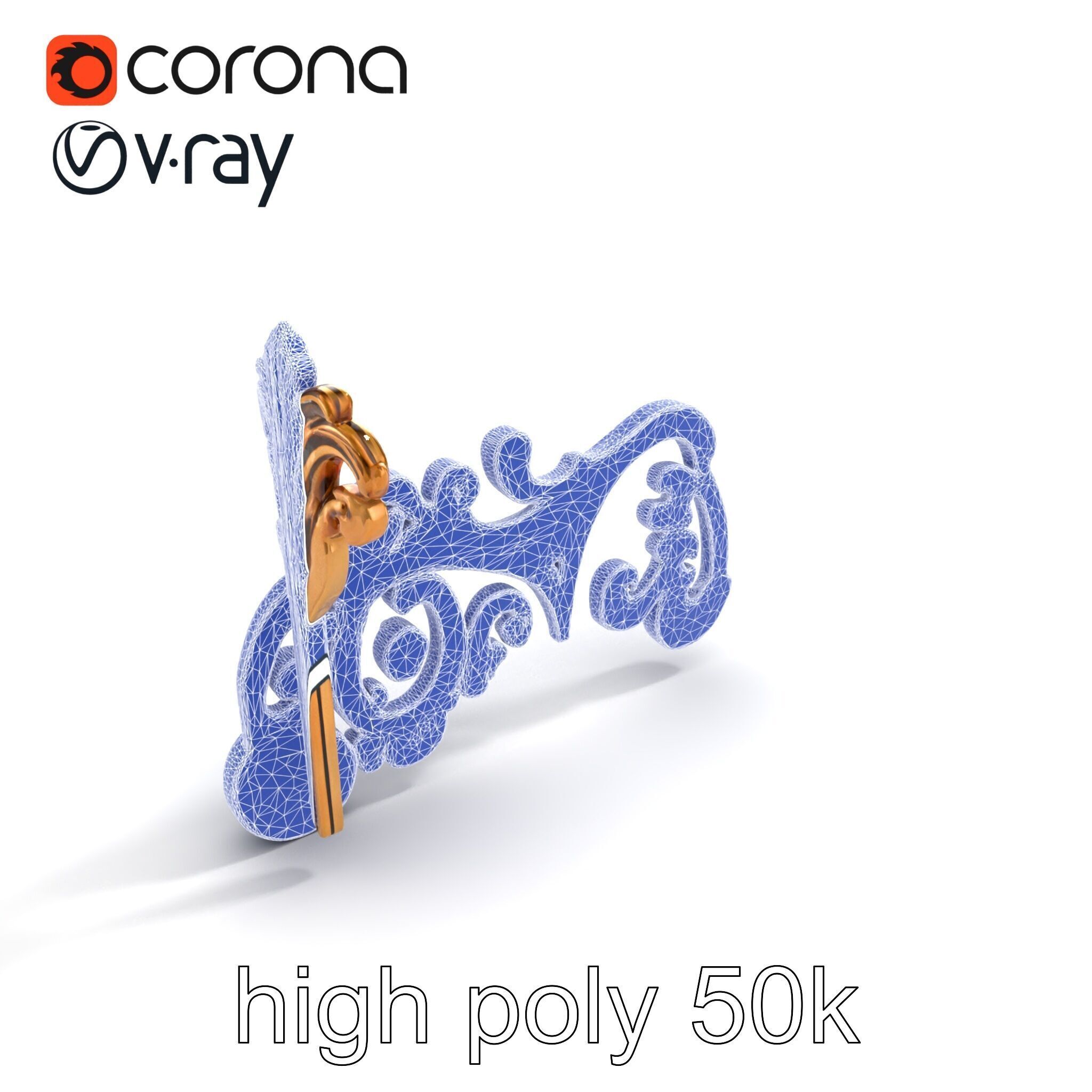 Ornate Decorative Element Model Pack Low-poly 3D model_29