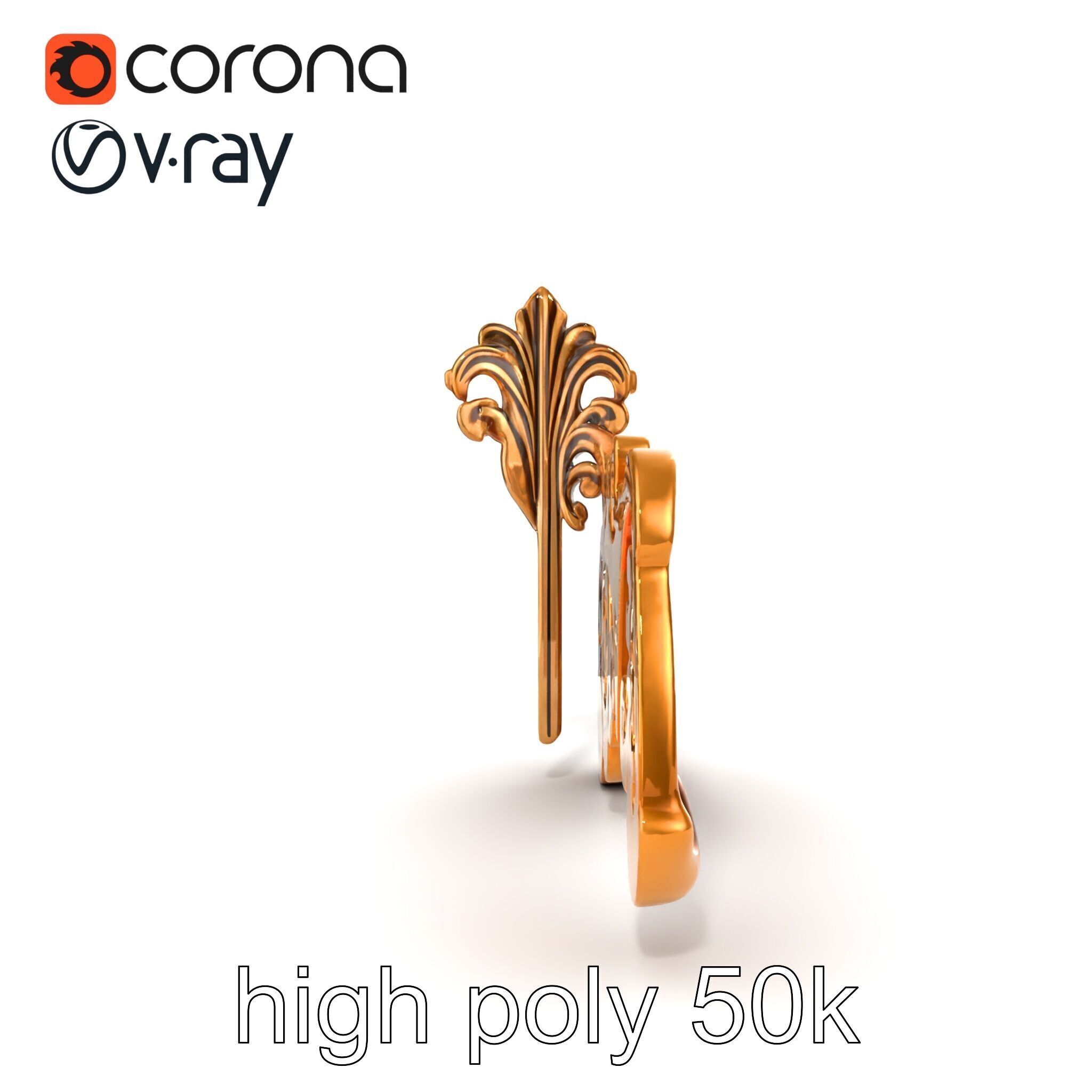 Ornate Decorative Element Model Pack Low-poly 3D model_14