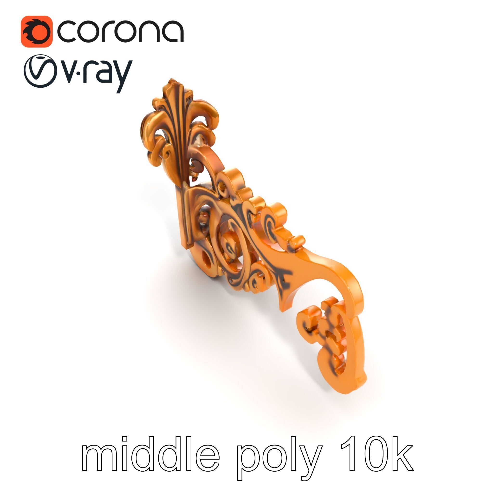 Ornate Decorative Element Model Pack Low-poly 3D model_13