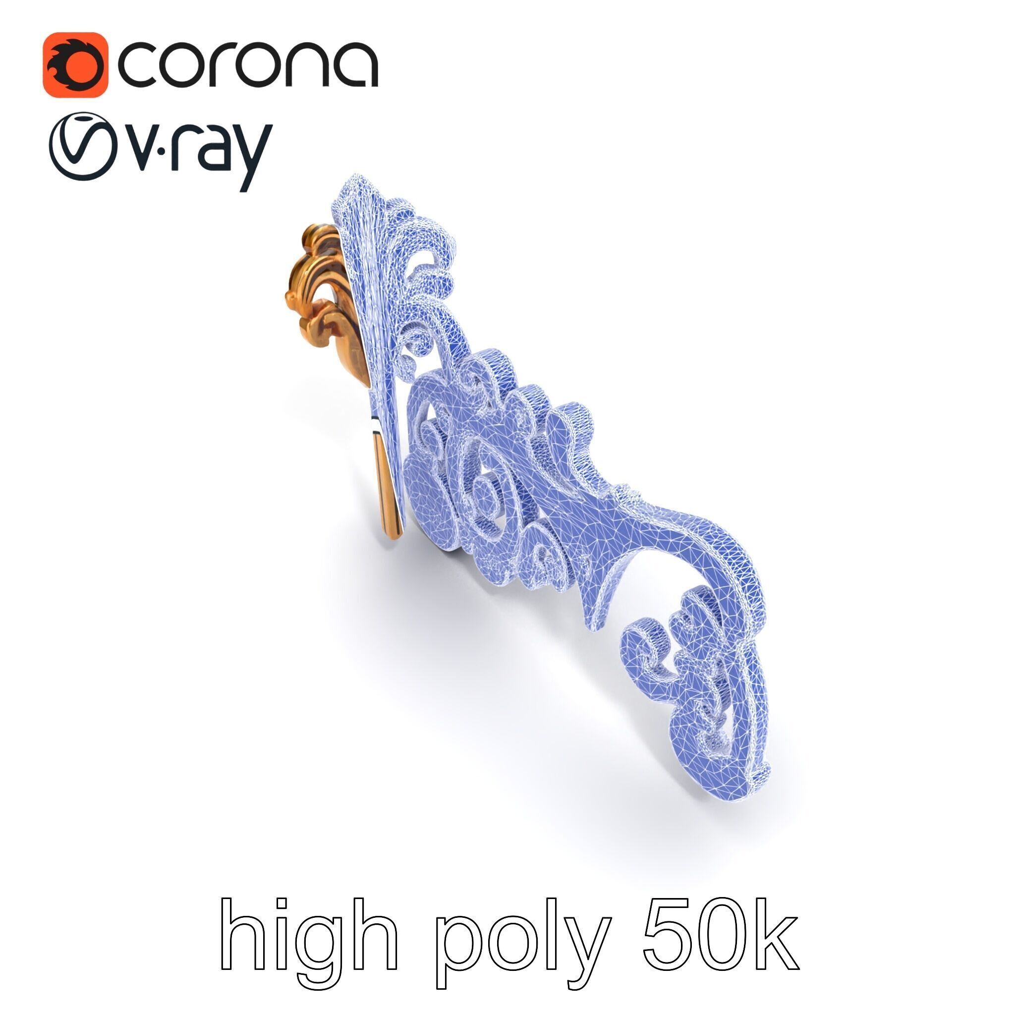 Ornate Decorative Element Model Pack Low-poly 3D model_11