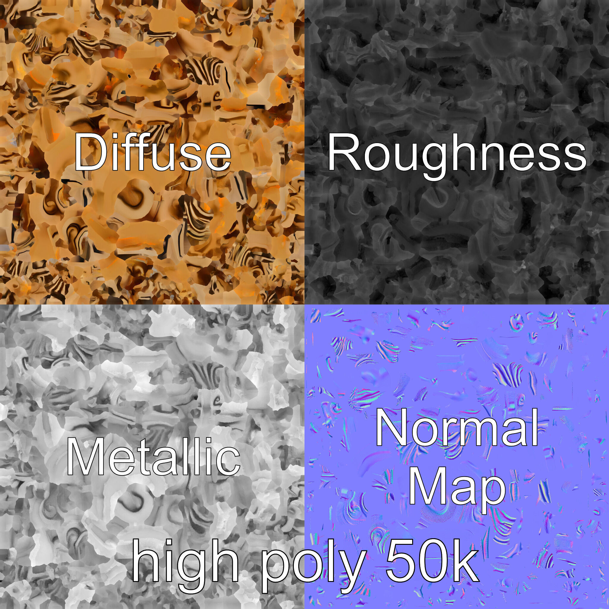 Ornate Decorative Element Model Pack Low-poly 3D model_3